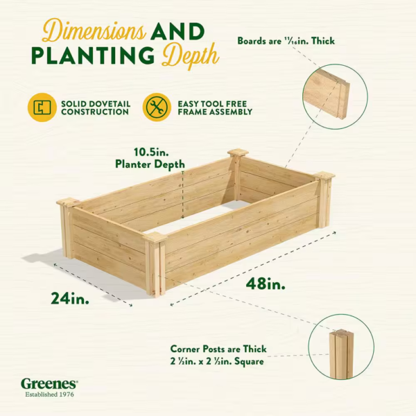 2 Ft. X 4 Ft. X 10.5 In. Original Cedar Raised Garden Bed - Image 2