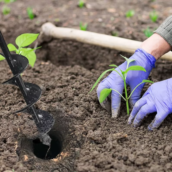 Garden Auger Spiral Drill Bit Gardening Flower Planter Earth Drill Planting Hole Digger Tool Loose Soil Drill Bit Accessories - Image 4