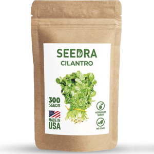 300+ Cilantro Seeds for Indoor, Outdoor and Hydroponic Planting, Non GMO Heirloom Seeds for Home Garden - 1 Pack
