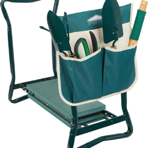 Folding Garden Kneeler Seat Portable Bench Stool with Soft Kneeling Foam Pad and Tool Pouch for Gardening,Fishing