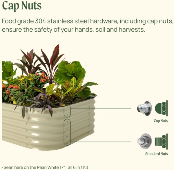 17" Tall 4 in 1 Modular Metal Raised Gardening Beds Kit Metal Planter Box Olive Green - Image 8
