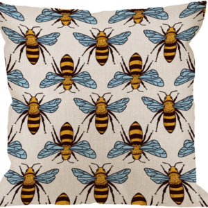 Bees Pillow Case,Decorative Throw Pillow Cover Honey Bee Pillow Cases Cotton Linen Outdoor Indoor Square Cushion Covers for Home Sofa Couch 18X18 Inch Yellow