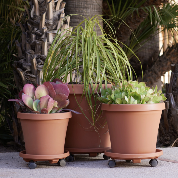 16-In round Planter Caddy with Wheels - Terra Cotta Color - 125 Lb Capacity - Image 5