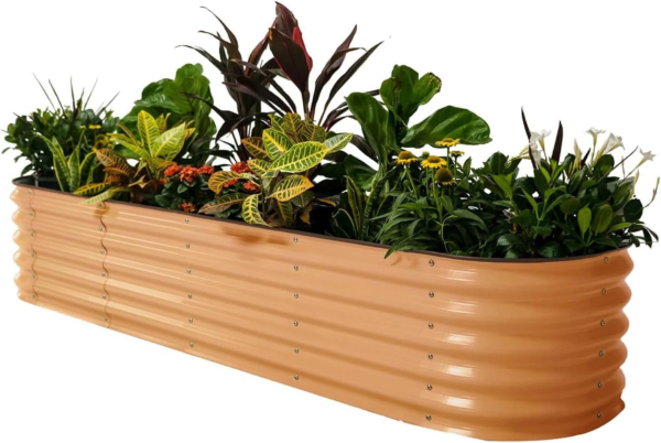 17" Tall 9 in 1 Raised Gardening Bed 8Ftx2Ft Metal Outdoor Planter Modern Gray - Image 17