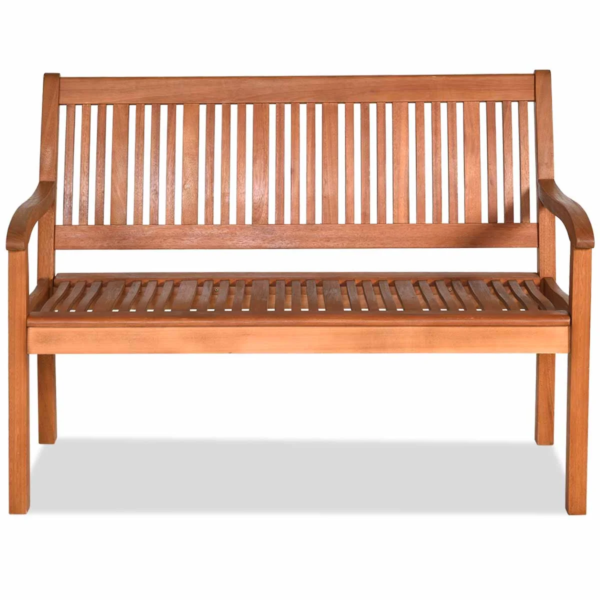 50'' Wooden Bench Loveseat Patio Garden Outdoor W/ Armrest & Backrest - Image 3