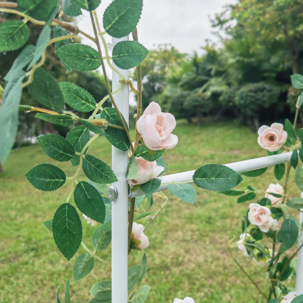 8Ft H Metal Garden Arch Trellis,Arbor Trellis for Climbing Plants Support or Wedding Decor,White - Image 4