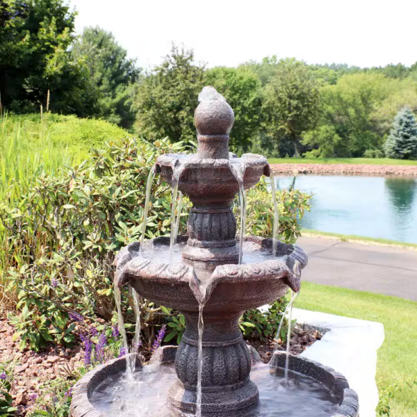 49 In. 4-Tiered Mediterranean Outdoor Water Fountain - Image 7