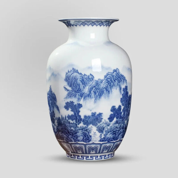 Classic Antique Chinese Blue and White Ceramic Vase - Image 11