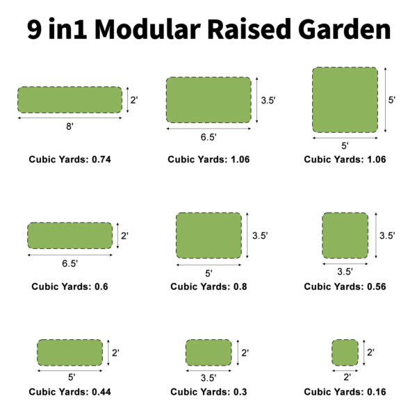 17" Tall Raised Garden Bed 9 in 1 Garden Raised 8Ftx2Ft Garden Bed Kits for Vegetables Flowers Ground Planter Box- Modern Gray - Image 3