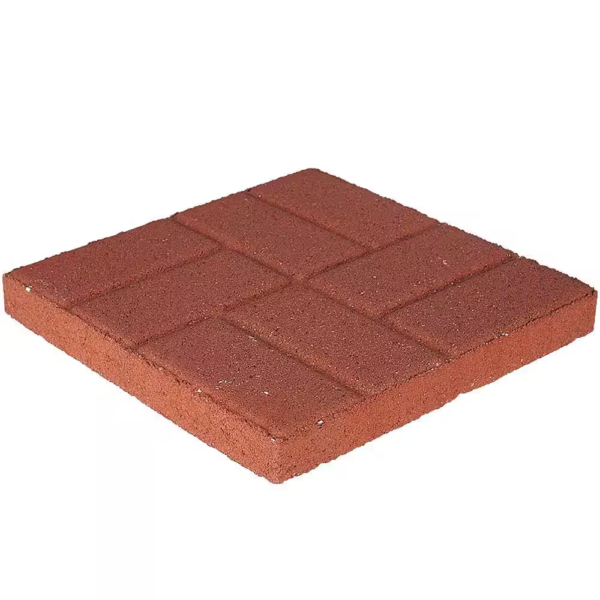 16 In. X 16 In. X 1.75 In. River Red Concrete Brickface Square Step Stone