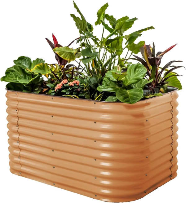 Raised Gardening Bed Kits 32" Extra Tall 6 in 1 3.5Ftx5Ft Modular Metal Planter Olive Green - Image 14