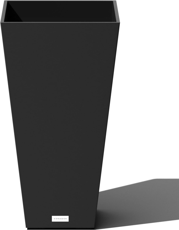 V-Resin Indoor/Outdoor Taper Planter (26 Inch, Black)