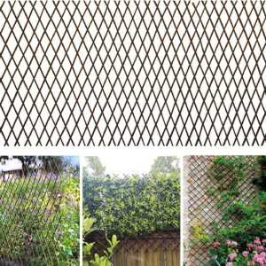 Nature Willow Trellis Expandable Plant Support Plant Climbing Lattices Trellis Willow Expandable Trellis Fence for Climbing Plants Support 36X92 Inch,Double Panel (4, Willow Wicker Fence)