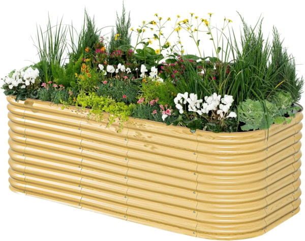 Raised Gardening Bed Kits 32" Extra Tall 6 in 1 3.5Ftx5Ft Modular Metal Planter Olive Green - Image 32