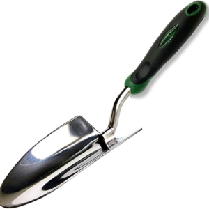 Heavy-Duty Bend-Proof Garden Trowel - Polished Stainless Steel, Rust-Resistant Hand Shovel with Comfort Grip for Efficient Digging in Rocky and Heavy Soils