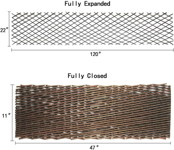 Nature Willow Trellis Expandable Plant Support Plant Climbing Lattices Trellis Willow Expandable Trellis Fence for Climbing Plants Support 36X92 Inch,Double Panel (4, Willow Wicker Fence) - Image 5