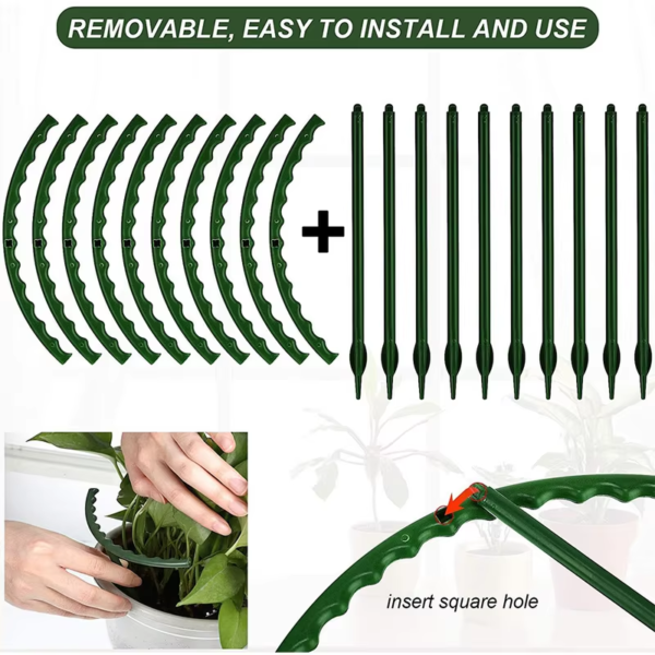 Plastic Plant Support Pile Frame Greenhouse Arrangement Semicircle Fixed Rod Indoor Flower Plant Vine Climbing Bracket - Image 4