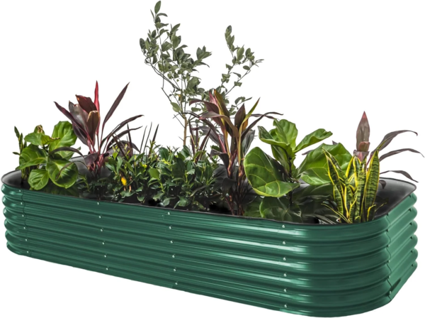 17" Tall 10 in 1 Raised Gardening Bed Modular Metal Outdoor Planter Pearl White - Image 13