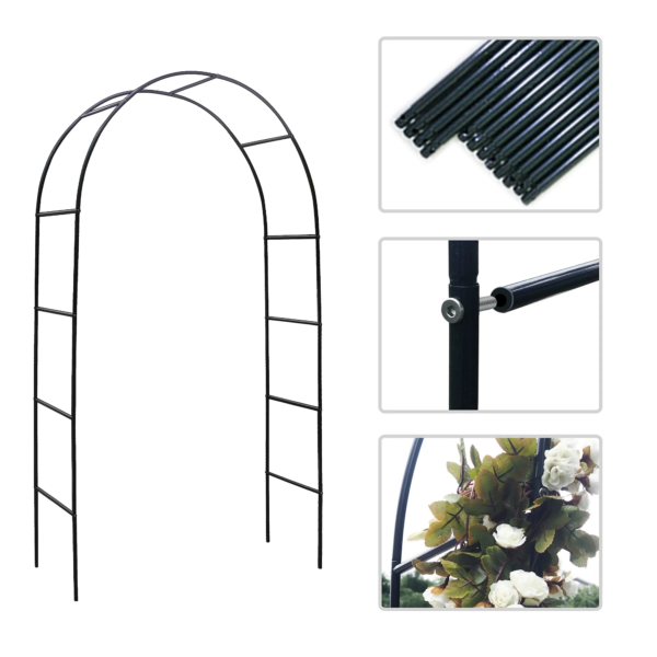 8Ft H Metal Garden Arch Trellis,Arbor Trellis for Climbing Plants Support or Wedding Decor,White - Image 9