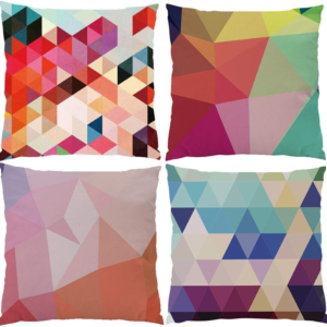 4 Pack Colorful Geometry Style Throw Pillow Covers Cases Square Decorative Cushion Covers Pillowcase Cushion Case for Sofa,Couch 20X20 Inches (Set of 4)