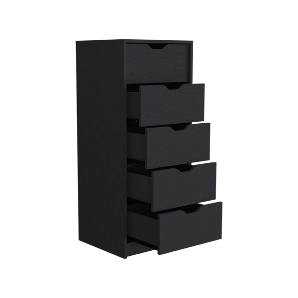 Dresser Kamran, Five Drawers Narrow, Black Wengue Finish - Image 5