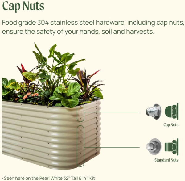 Raised Gardening Bed Kits 32" Extra Tall 6 in 1 3.5Ftx5Ft Modular Metal Planter Olive Green - Image 6