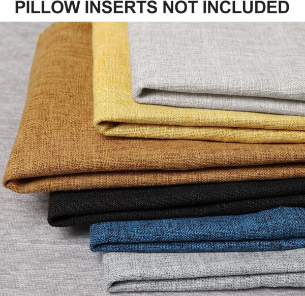 Decorative Outdoor Throw Pillow Covers 18X18 Set of 2, Square Linen Rustic Farmhouse Pillow Covers with Stitched Edge for Couch, Sofa, Living Room, Bronze Gold - Image 6