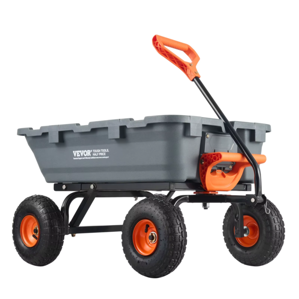 VEVOR Garden Cart Utility Barrow Carts 800Lbs Load Durable Dump Carts Versatile Dump Wagon with Steel Frame&Dual-Function Handl - Image 2