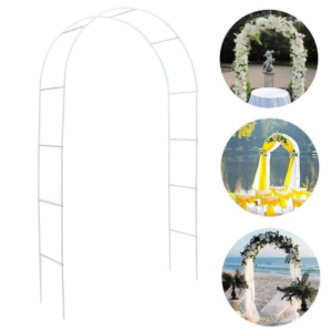 8Ft H Metal Garden Arch Trellis,Arbor Trellis for Climbing Plants Support or Wedding Decor,White