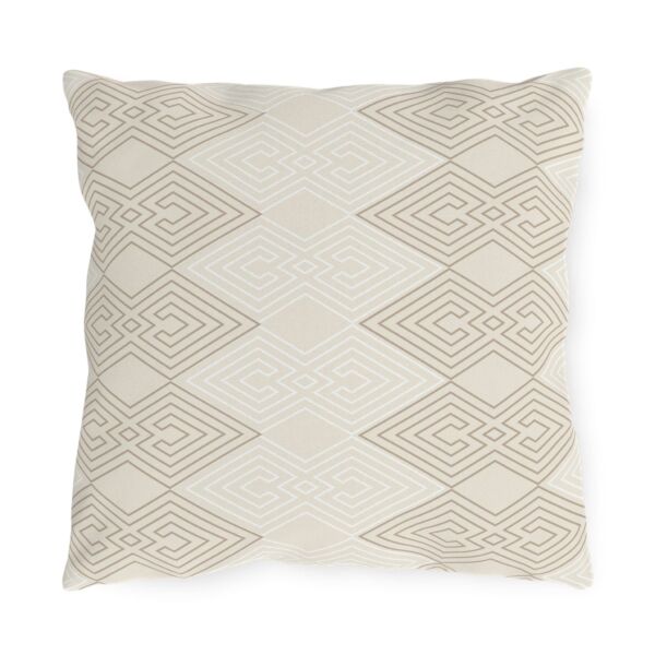 Decorative Indoor/outdoor Pillow - Beige White Tribal Geometric Aztec Pattern - Image 2