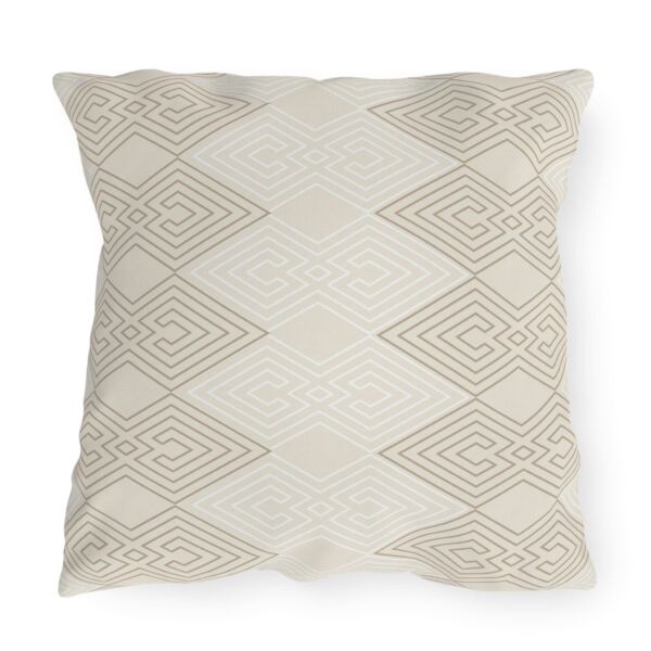 Decorative Indoor/outdoor Pillow - Beige White Tribal Geometric Aztec Pattern