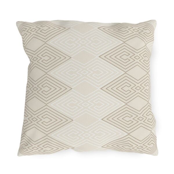Decorative Indoor/outdoor Pillow - Beige White Tribal Geometric Aztec Pattern - Image 4