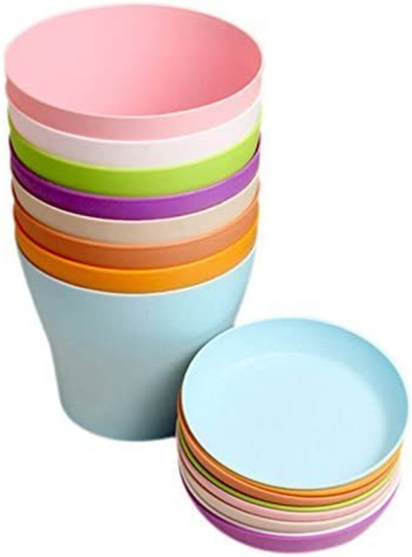 8 Pcs 4" Plastic Plant Flower Seedlings Nursery Pot/Pots Planter Colorful Flower Plant Container Seed Starting Pots with Pallet and Drainage Holes for Home Garden Flowers Plants,8 Colors - Image 8
