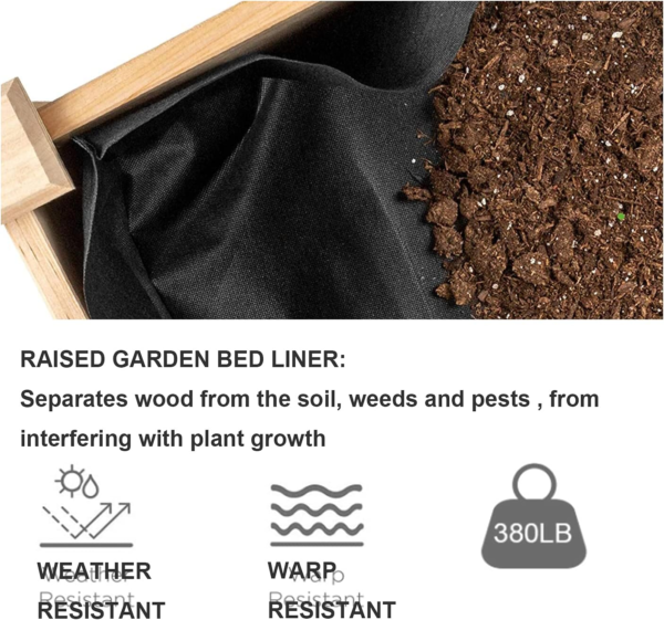 4FT Raised Garden Bed Elevated Wood Planter Box Stand for Backyard, Patio Planters Boxes Kit Flower Plant Grow Box Herb Garden Elevated Garden Bed Outdoor Indoor Patio Greenhouse - Image 4