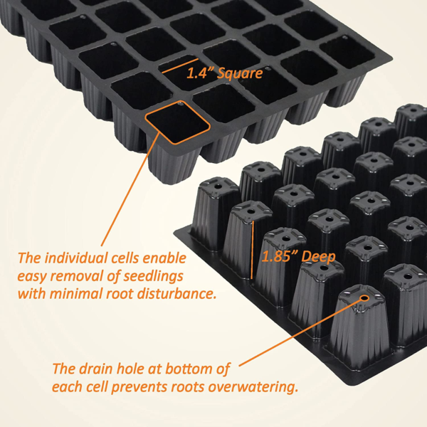 5-Set Seed Starter Tray Kits, Durable Plant Germination Trays with Humidity Vented Domes and Bases, Ideal for Seed Starting, Indoor Gardening, and Greenhouse (Total 200 Cells) - Image 4