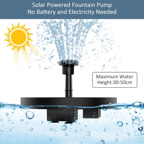 Solar Floating Water Fountain Bird Bath Fountain Pump Pond Decoration Solar Powered Fountain Water Pump for Garden and Patio - Image 3