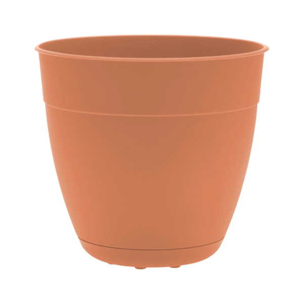 12-In Dayton 100% Recycled Plastic Planter with Saucer - Coral Color - Image 8