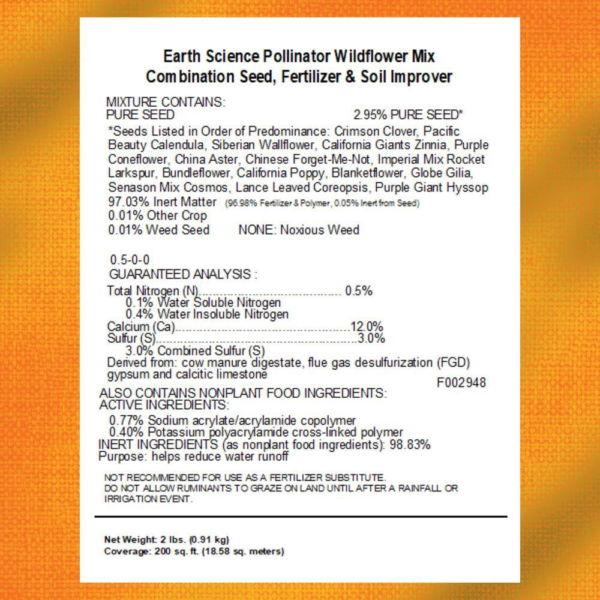 2 Lbs. Pollinator All-In-One Wildflower Mix with Seed, Plant Food and Soil Conditioners - Image 4