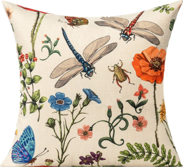 Outdoor Patio Throw Pillow Covers 18X18 Set of 4 Spring Summer Garden Flowers Farmhouse Décor outside Furniture Bench Chair Decorative Cushion Cases for Swing Deep Seat Bed Couch Sofa - Image 2