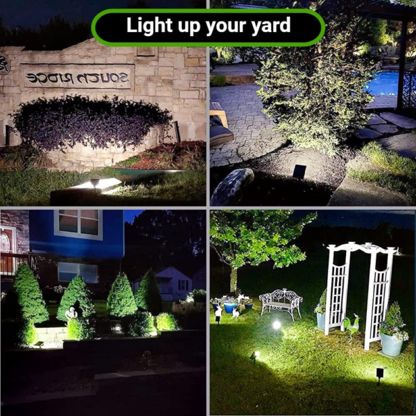 32 LED Solar Spotlights Outdoor Waterproof, 3 Modes Solar Landscape Lights, Outdoor Solar Powered Spot Lights for Yard Garden Driveway Porch Walkway Trees Patio- Cold White(6 Pack) - Image 2