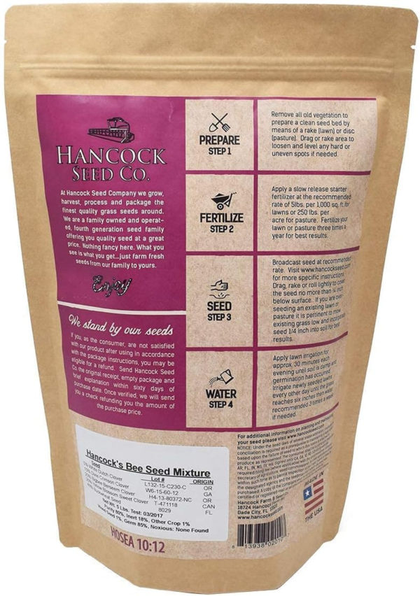Hancock Bee Seed Mix, Non GMO Mix Produces Colorful Pollen & Nectar Producing Flowers, 5 LB Bag - Image 8