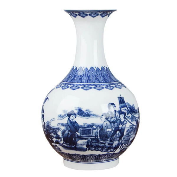 Classic Antique Chinese Blue and White Ceramic Vase - Image 7