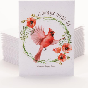 | Memorial Cardinal Celebration of Life Funeral Favors for Guests | Non-Gmo, Non-Coated Flanders Poppy Seed Packets | Sentimental Funeral Service Gift | Pack of 25
