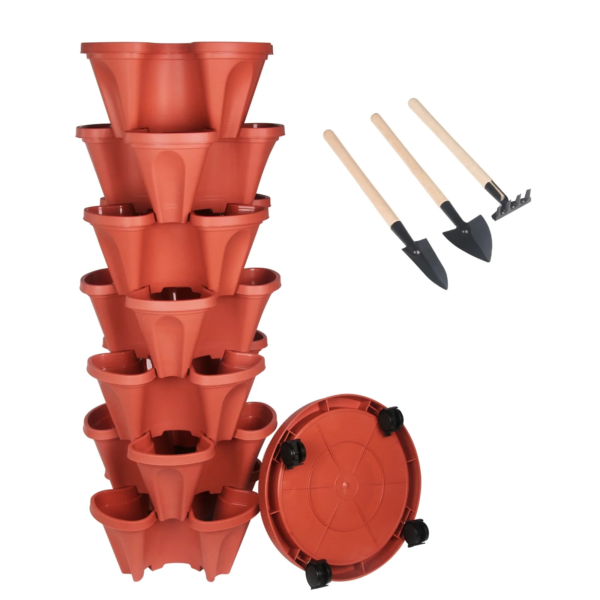 24” X 24” X 48” Vertical Dark Gray Plastic Plant Planter with Self-Watering (7 Count) - Image 11