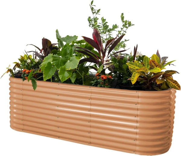 Raised Gardening Bed Kits 32" Extra Tall 6 in 1 3.5Ftx5Ft Modular Metal Planter Olive Green - Image 30