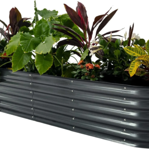 17" Tall 9 in 1 Raised Gardening Bed 8Ftx2Ft Metal Outdoor Planter Modern Gray