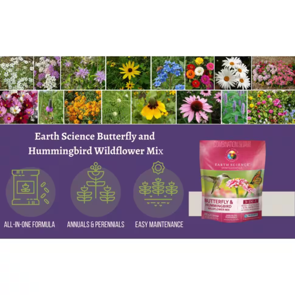 2 Lbs. Butterfly and Hummingbird All-In-One Wild Flower Mix with Seed, Plant Food and Soil Conditioners - Image 7