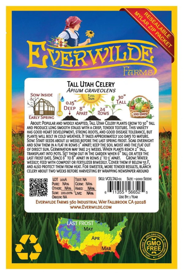 - 2000 Tall Utah 52-70 Celery Seeds - Gold Vault Jumbo Bulk Seed Packet - Image 2