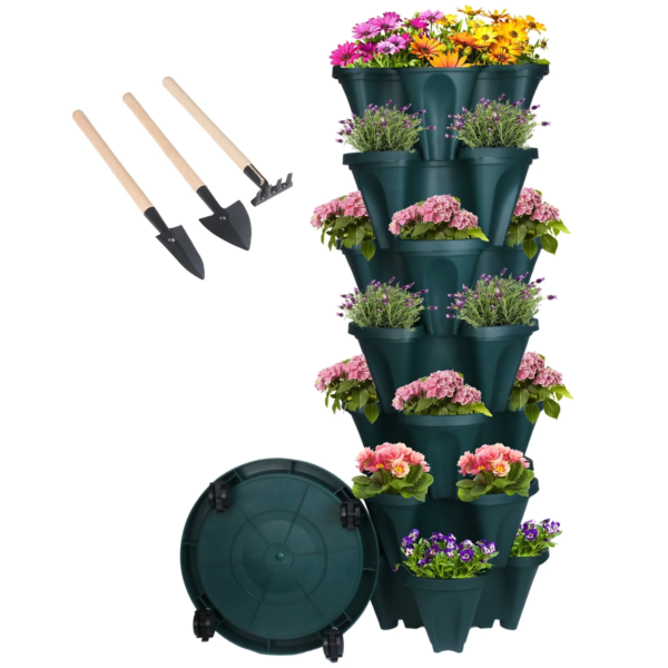 24” X 24” X 48” Vertical Dark Gray Plastic Plant Planter with Self-Watering (7 Count) - Image 14