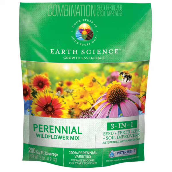 2 Lbs. Perennial All-In-One Wild Flower Mix with Seed, Plant Food and Soil Conditioners